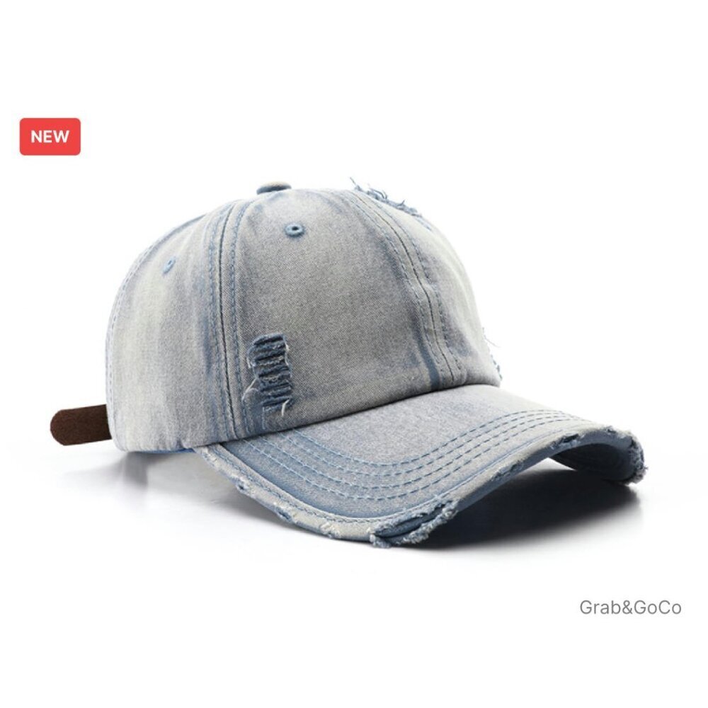 Vintage Distressed Cotton Baseball Cap Unconstructed Dad Hat Trendy Trucker